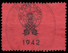 Nezavisna Drzava Hrvatska - Hrvatsko Lovacko Drustvo sa ustaskim grbom 1942